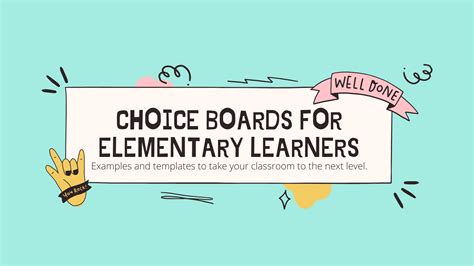 Choice Boards For Elementary Learners Technotes Blog