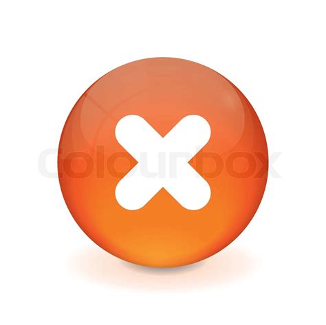 Round Orange Button Cancel Icon Stock Vector Colourbox