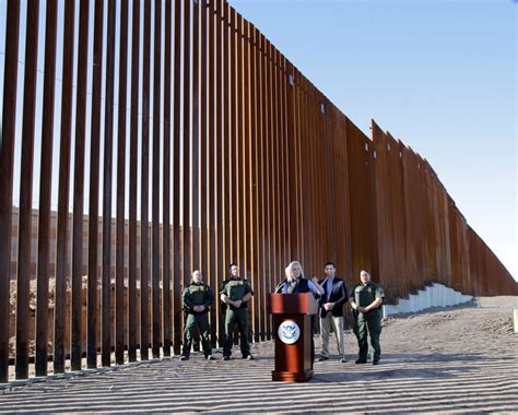 Wall Or Fence First Completed Section Of Trumps Border Wall Unveiled