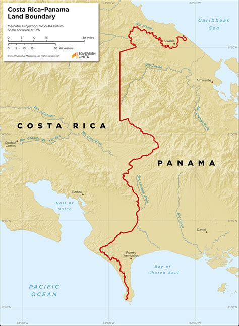 Costa Ricapanama Land Boundary Sovereign Limits