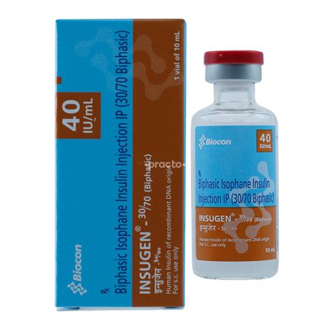 Insugen-30/70 40IU Injection - Uses, Dosage, Side Effects, Price