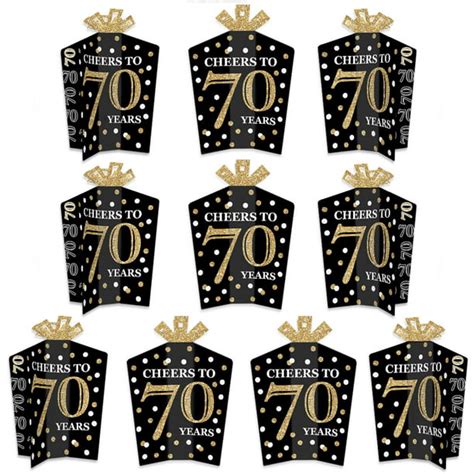 Adult 70th Birthday - Gold - Table Decorations - Birthday Party Fold