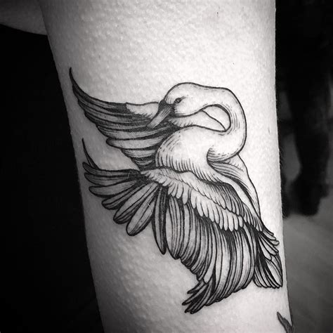 Black And White Swan Tattoo