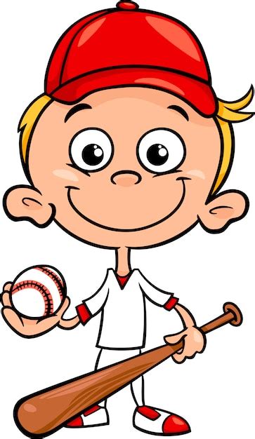 Illustration De Dessin Animé Pour Le Joueur De Baseball Garçon