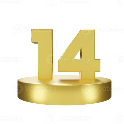Number 14 On The Golden Podium 22285933 Png
