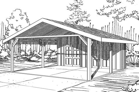 This Traditional Carport Plan Can House Up To Two Cars At The Rear Of