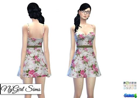 Flared Floral Sundress At Nygirl Sims Sims 4 Updates
