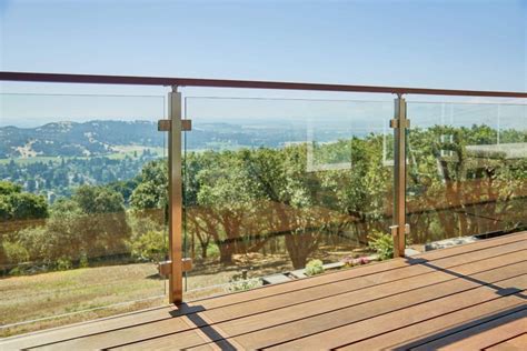 Glass Railing For A Scenic Deck Viewrail Glass Railing Glass Railing Deck Landscape Stairs