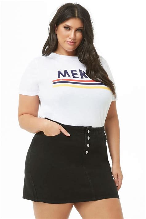 Forever 21 Plus Size Button Fly Denim Skirt 2019 Fashion Trends