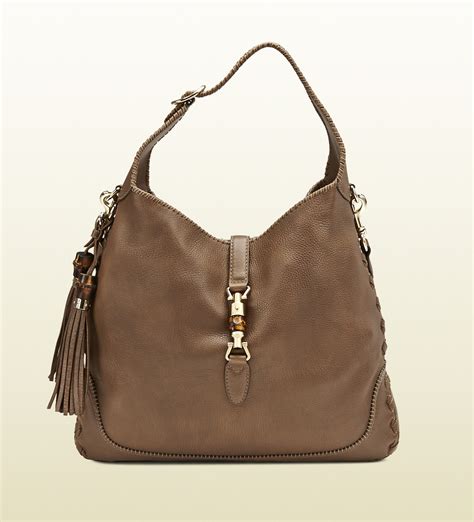 Gucci New Jackie Leather Shoulder Bag In Brown Lyst