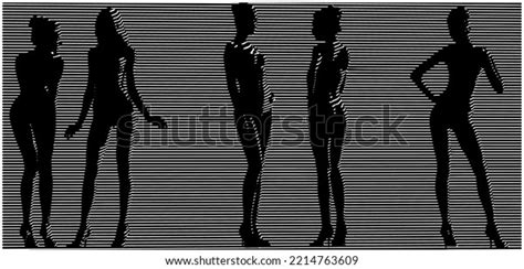Stylized Vector Illustration Silhouettes Sexy Girls Stock Vector Royalty Free 2214763609