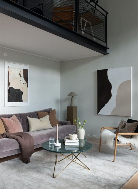 Sitting Area In Earthy Color Tones In A Scandinavian Loft Apartment