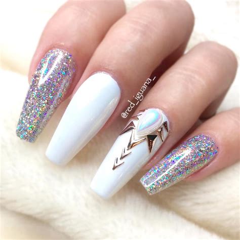 Hol dir alle pretty nail shop 24 gutscheine für sept. Awesome White Acrylic Nails | NailDesignsJournal.com