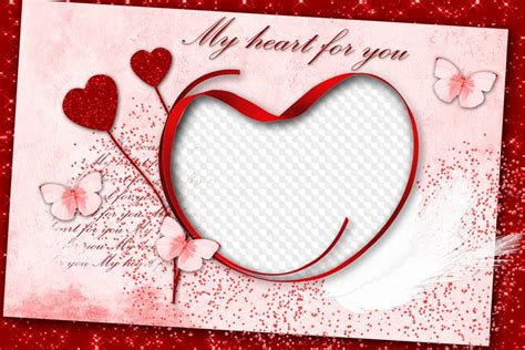 Heart Photo Frame Template My Heart For You Transparent Png Frame