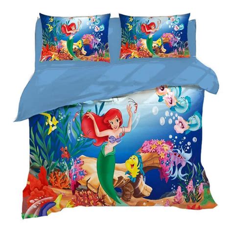 Ariel mermaid princess bedding sets single twin size bedspread sheets duvet covers cotton 400tc disney cartoon little mermaid ariel printed pink bedding sets for childrens girls bedroom decor. Disney Bedding Twin Size Ariel Princess Duvet Cover 3 ...