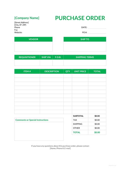 Free Purchase Order Templates In Microsoft Excel Xls Template Net Vrogue
