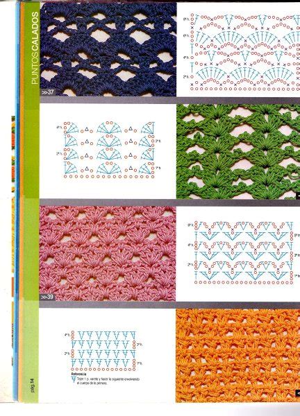 Lindos puntos tejidos a crochet con video tutorial y diagramas. SOLO PUNTOS: Crochet puntos calados