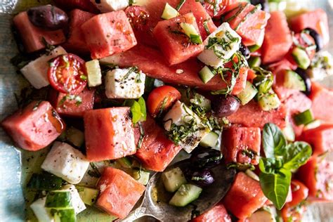 Greek Watermelon Feta Salad With Basil Vinaigrette Maglio Companies