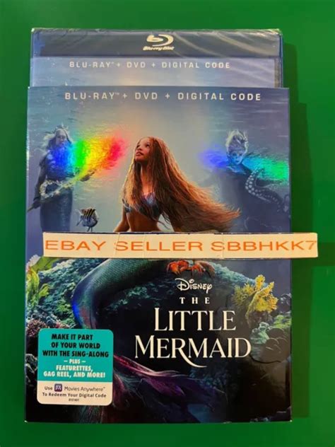 the little mermaid 2023 blu ray dvd digital hd and slipcover new free shipp £14 24 picclick uk