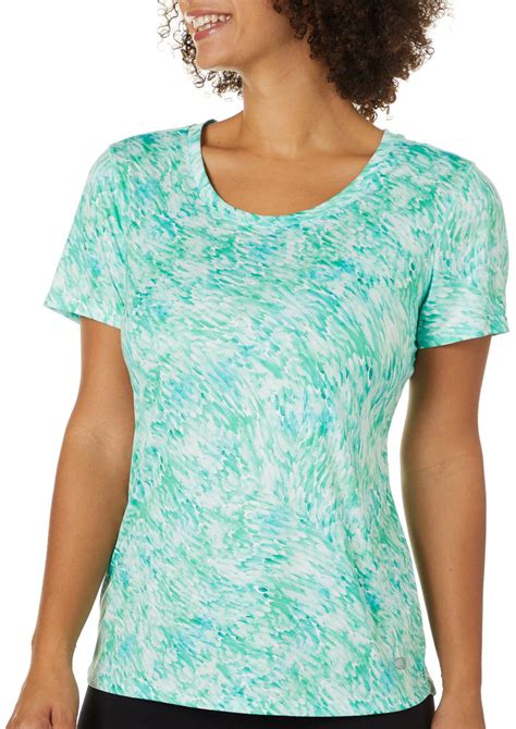 Reel Legends Reel Legends Womens Reel Tec Soft Waves Print Top Small