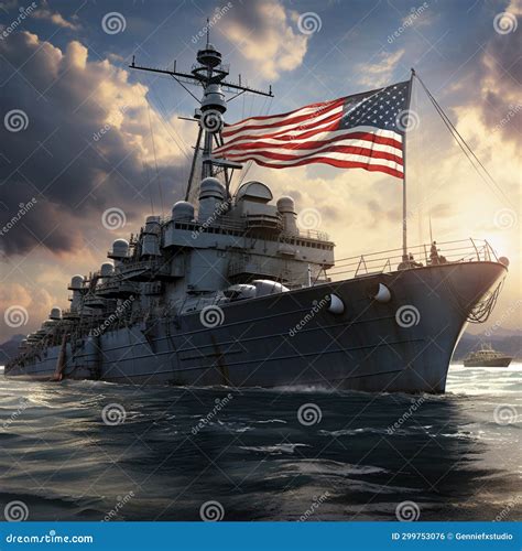 American Flag with an War Settings, Patriotic Remembrance Day Stock