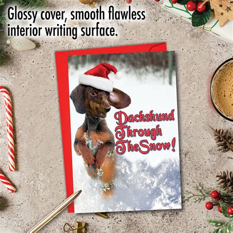 Dachshund Through The Snow Petigreet Christmas Card