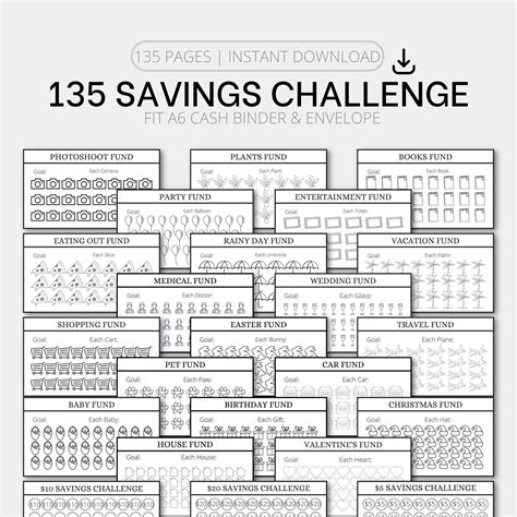 50 Envelope Challenge, Rainy Day Fund, Travel Fund, Save For House