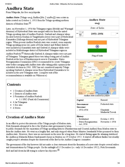 Andhra State Wikipedia The Free Encyclopedia South India States