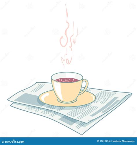 Newspaper And Coffee Stock Vector Illustration Of Single 11816736
