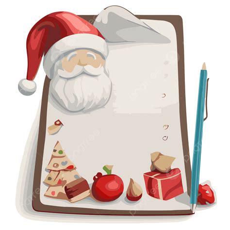 Lista De Navidad Vector Png Pegatina Clipart Santa Claus Y Un