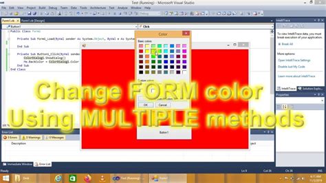 Change Form Color In Vb Net Programming Tutorial Youtube