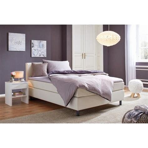 99€, verfügbar im troc jette store. Boxspringbett in Weiß 140x200cm - Chromfarben/Weiß, KONVENTIONELL, Textil/Metall (140/200cm ...