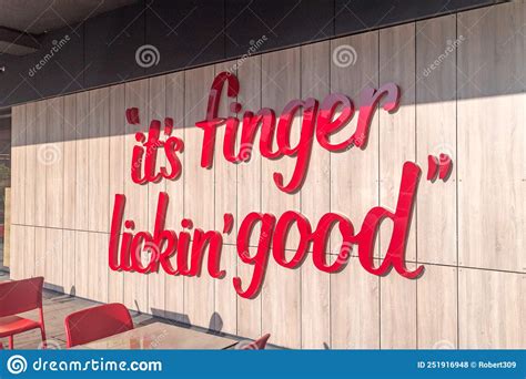 It S Finger Lickin Good Inscription Promotion KFC Slogan Editorial Stock Photo Image Of