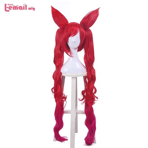 L Email Wig Game Character Lol Magical Girl Jinx Cosplay Wigs 100cm Red