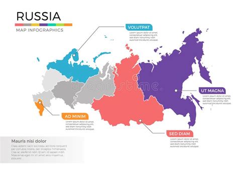 Die russische föderation ist mit einer fläche von somit weist russland eine bevölkerungsdichte von 8 einwohner pro km² auf und gehört damit zu den am. Karte Von Russland Mit Regionen Vektor Abbildung ...