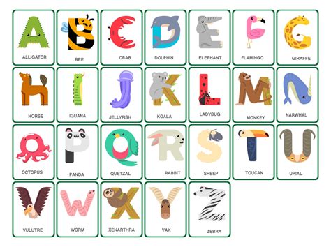 Free Printable Animal Alphabet Flash Cards