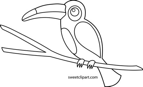 Cute Toucan Coloring Page - Free Clip Art