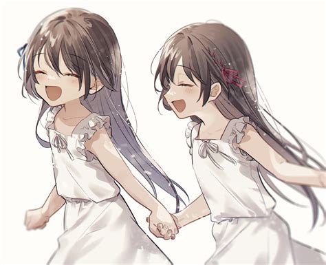 Wallpaper Anime Girls Twins Original Characters Artwork Digital