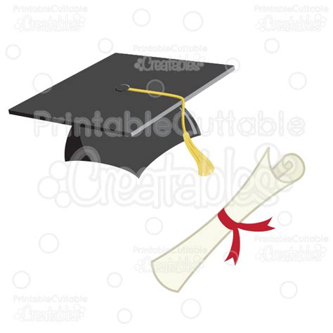 Cap And Diploma Graduation Svg Cut File And Clipart