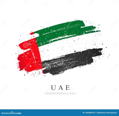 Uae Flag Brush Strokes Are Drawn By Hand Independence Day Stock