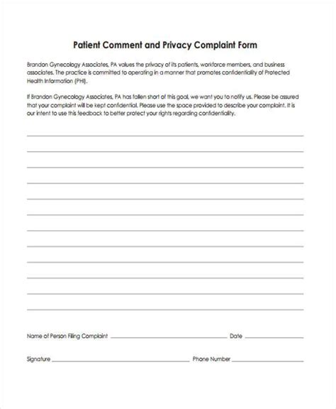 Free 8 Patient Complaint Forms In Pdf Ms Word