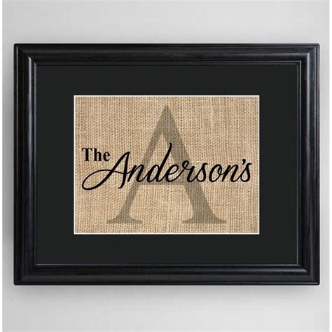 Personalized Family Name & Initial Framed Textual Art | Personalized wall decor, Personalized ...