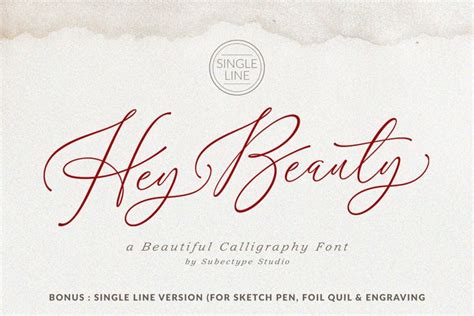 Hey Beauty Singleline And Calligraphy Font