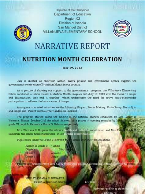 Narrative Report on Nutrition Month