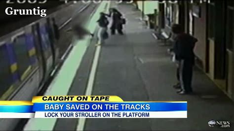 Stroller Falls On Subway Tracks Youtube