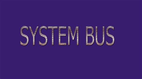 System Bus Data Bus Address Bus Control Bus Computer Bus