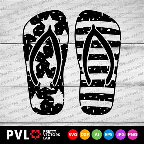 Grunge American Flag Flip Flops Svg 4th of July Svg | Etsy