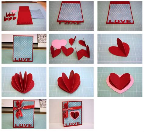 If you want a big heart, then use a big paper. fold out heart cards | Karten basteln, Basteln, Karten