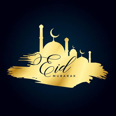 Shiny Golden Eid Mubarak Greeting Background Download Free Vector Art