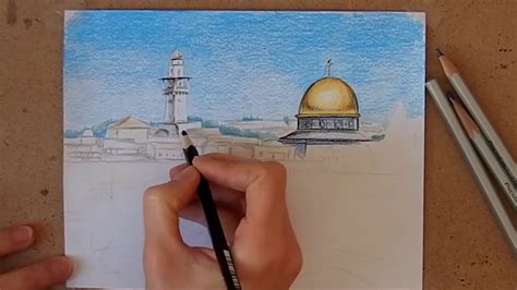 رسم المسجد الاقصى Youtube